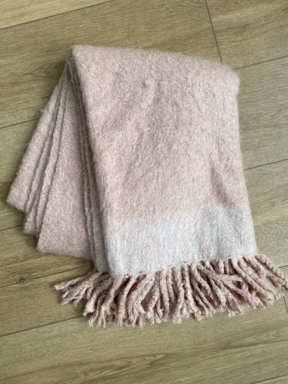 West Elm Blush Cozy & Soft Throw Blanket with Fringe